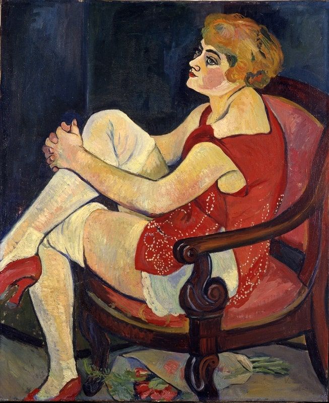 Peinture Suzanne Valadon - Jeune femme aux bas blancs 1924